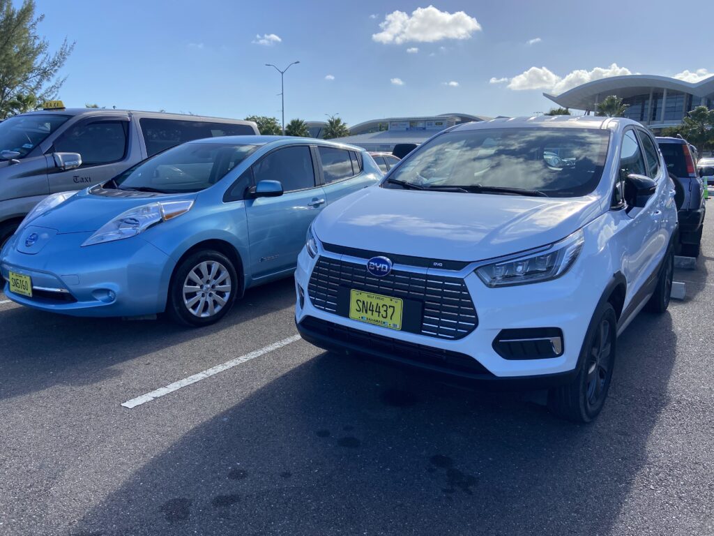 BYD Yuan and Nissan Leaf at LPIA